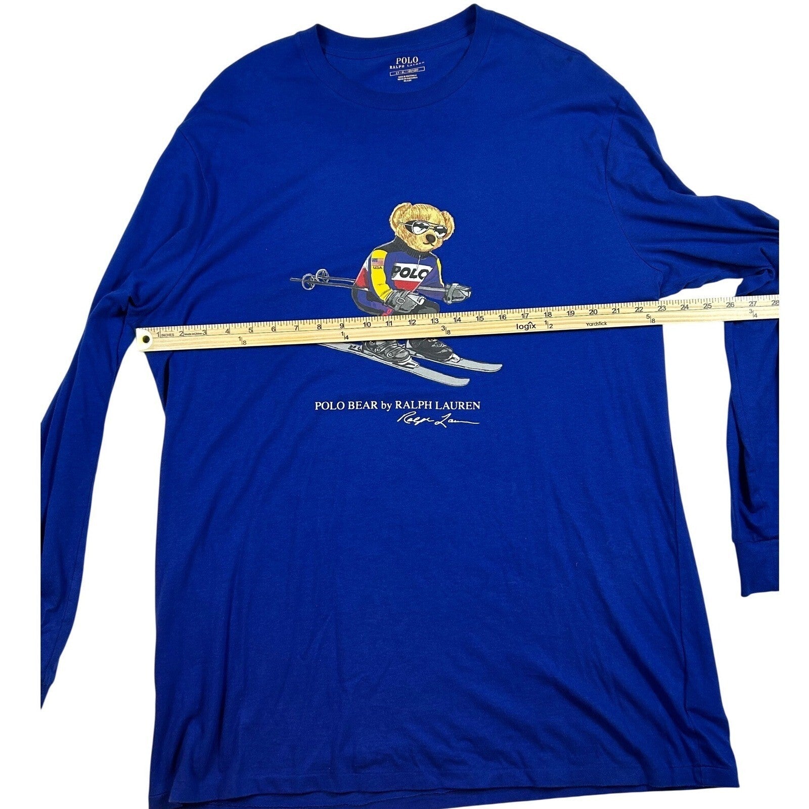 Polo Ralph Lauren Polo Bear Ski Long Sleeve T Shirt Blue Men XL Classic Fit