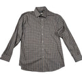 Michael Kors Mens Slim Fit Travel Stretch Dress Shirt Brown Black Check 16.5 Lg