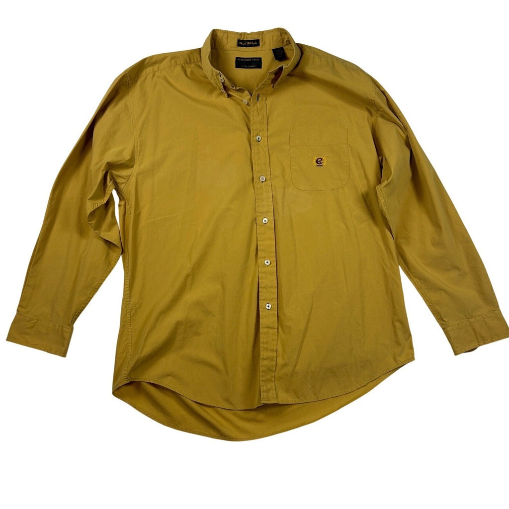 Alexander Julian Colours Mens XL Mustard Yellow Chapel Hill Poplin Button Down