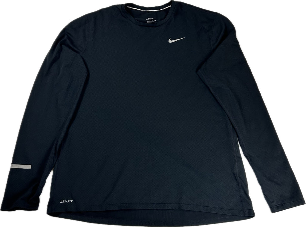 Nike Dri-FIT Long Sleeve Running Shirt Black Size Large