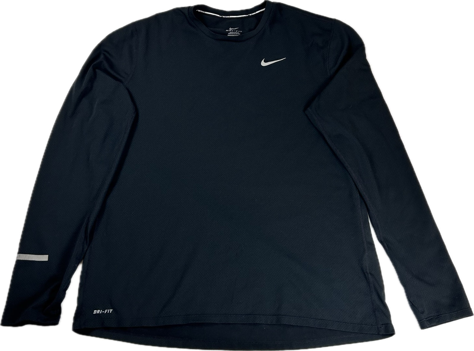 Nike Dri-FIT Long Sleeve Running Shirt Black Size Large