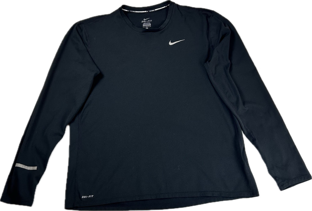 Nike Dri-FIT Men’s Long Sleeve Running Shirt Black Size Large