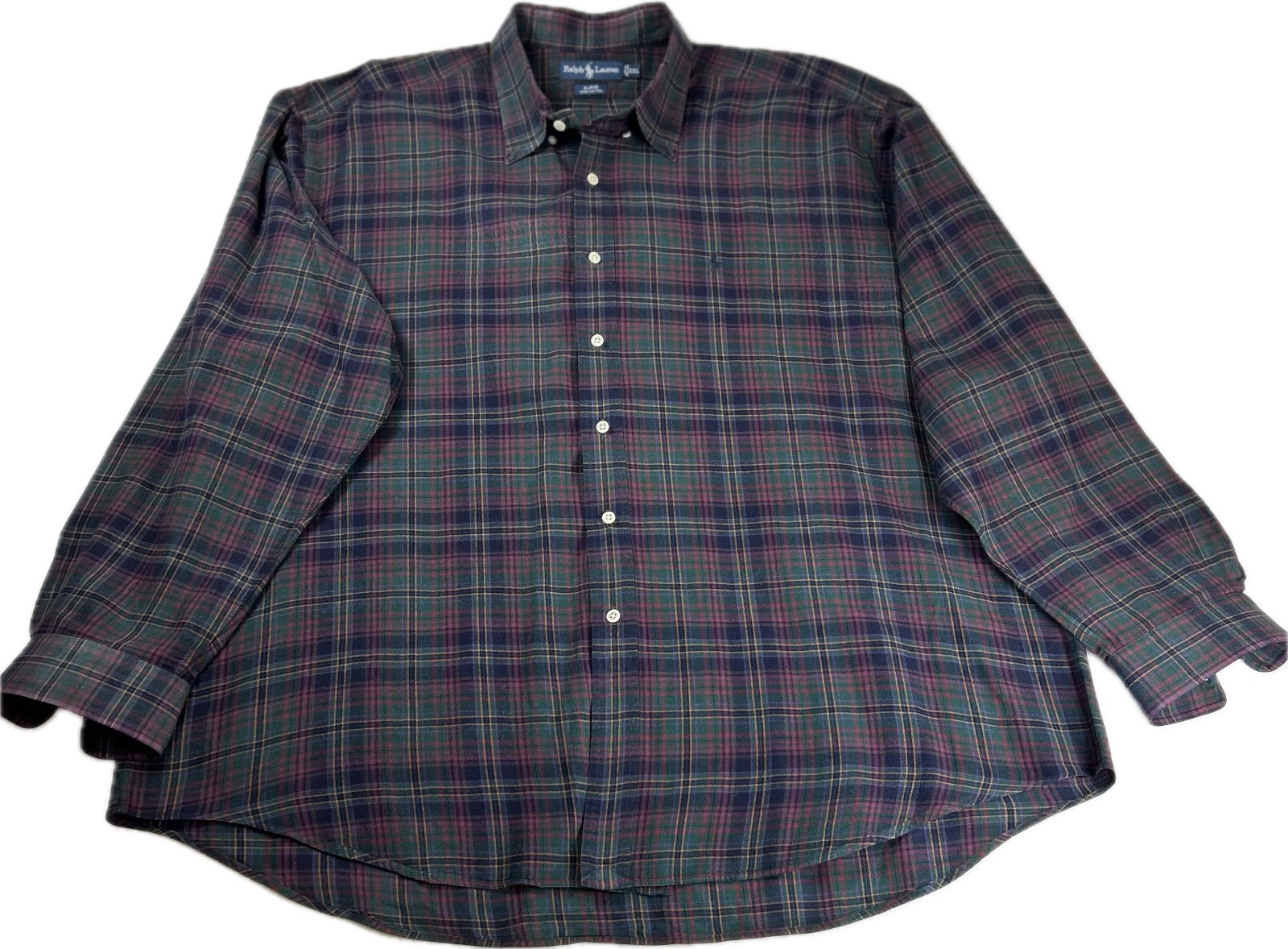 Ralph Lauren Blake XXL 100% Cotton Plaid Button-Up Shirt