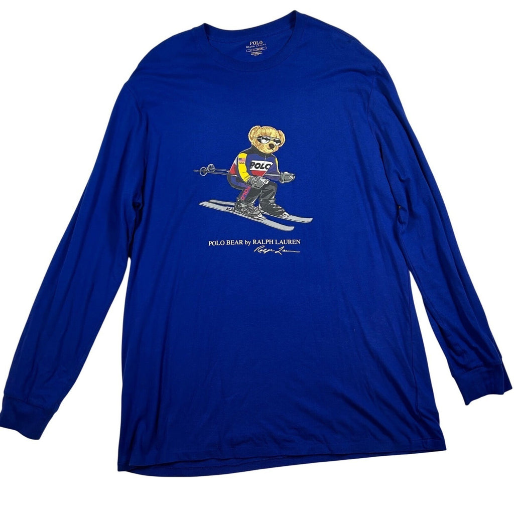 Polo Ralph Lauren Polo Bear Ski Long Sleeve T Shirt Blue Men XL Classic Fit