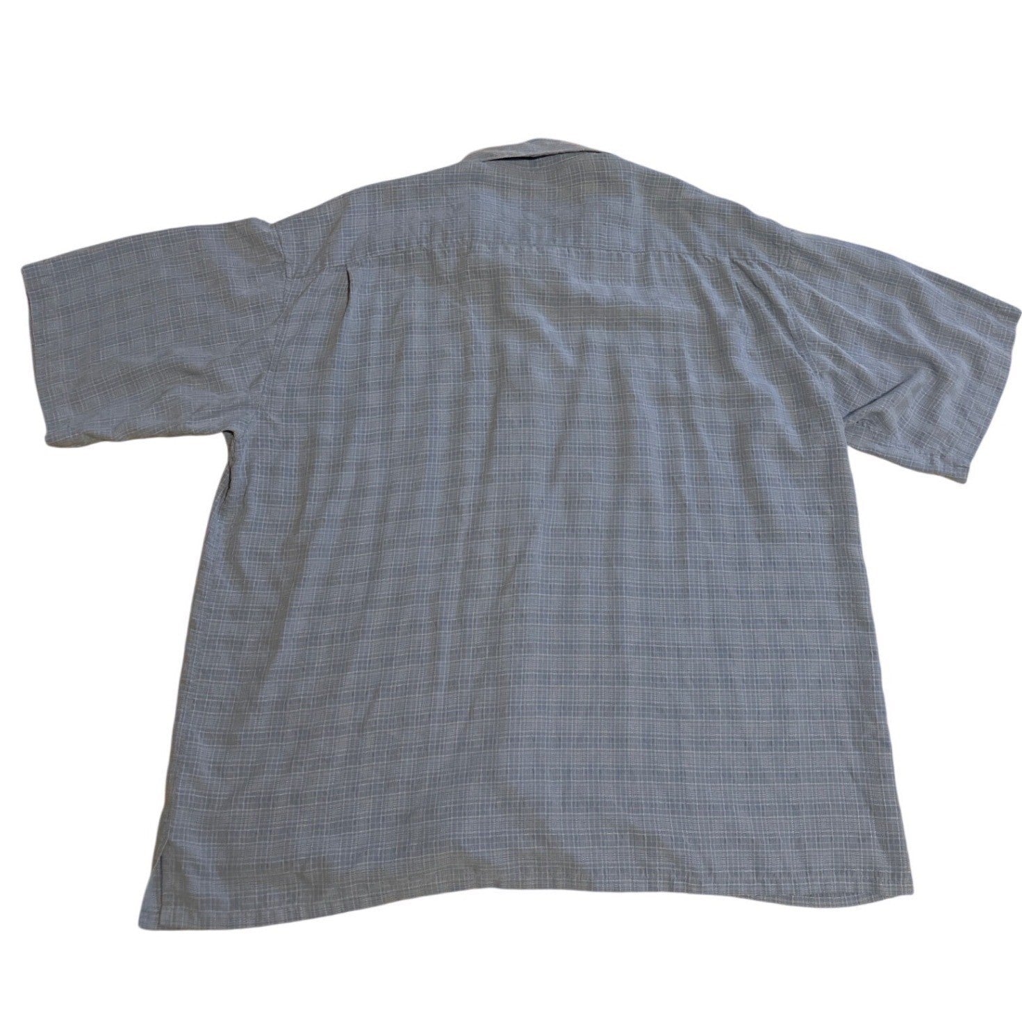Joseph & Feiss Mens 2X Blue Plaid Short Sleeve Button Down Modal Blend Shirt