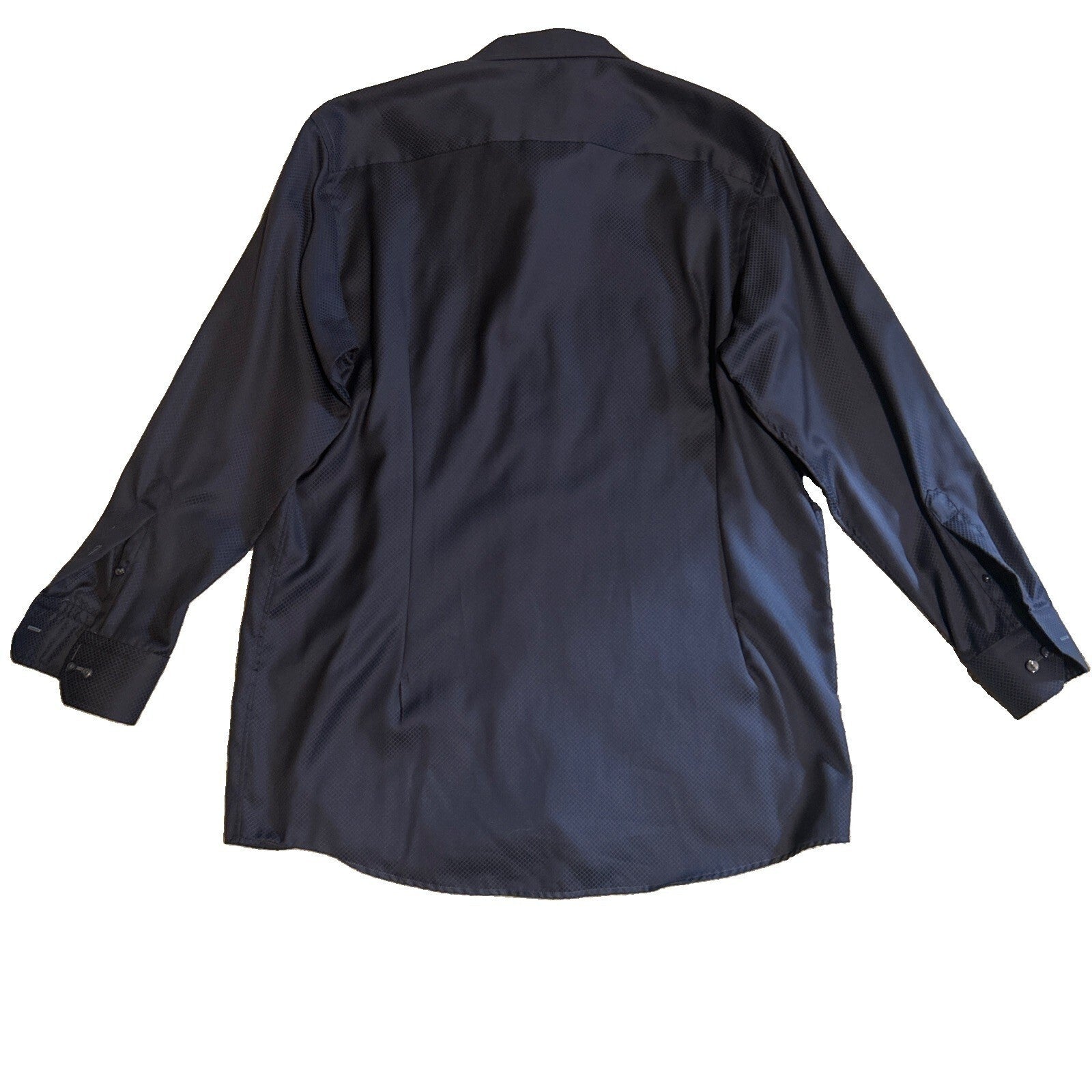Eton Mens XL Contemporary Dress Shirt Black Long Sleeve Cotton