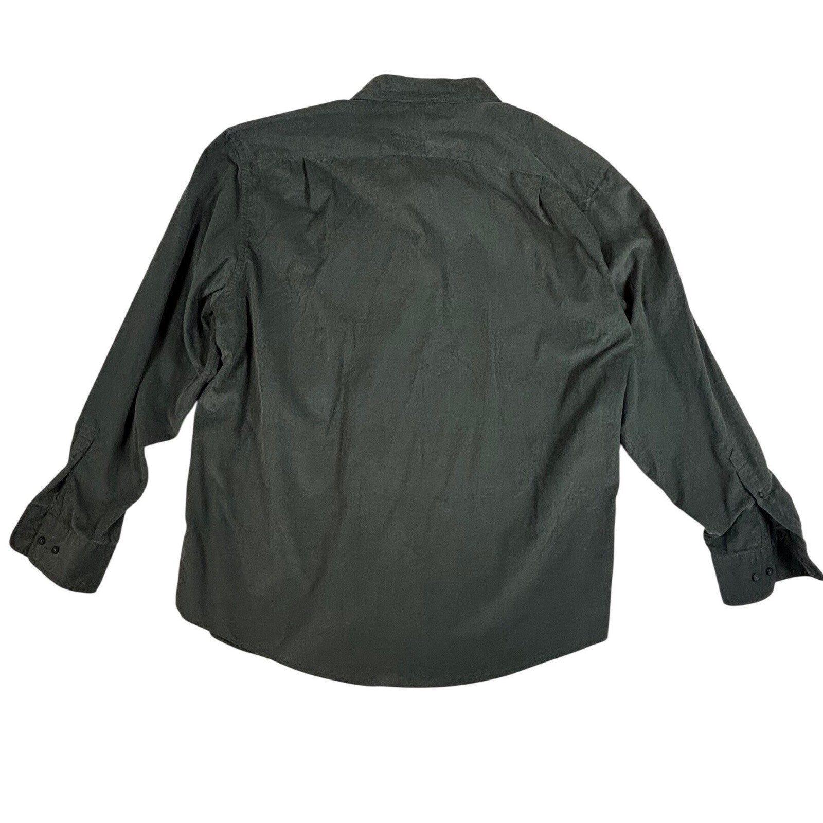 Charles Tyrwhitt Mens XXXL Corduroy Shirt Dark Green Classic Fit Button Down