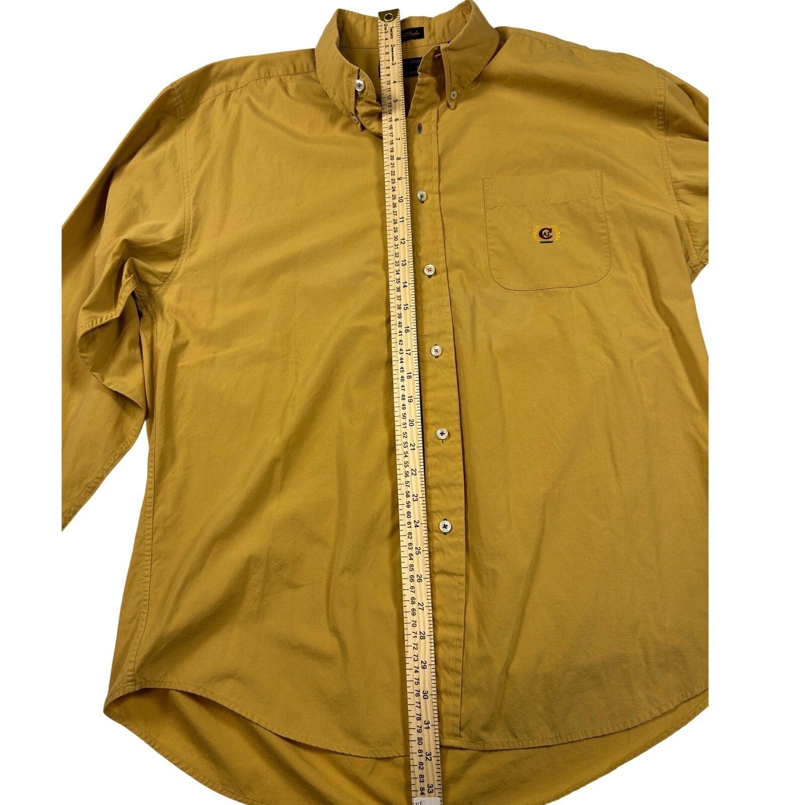 Alexander Julian Colours Mens XL Mustard Yellow Chapel Hill Poplin Button Down