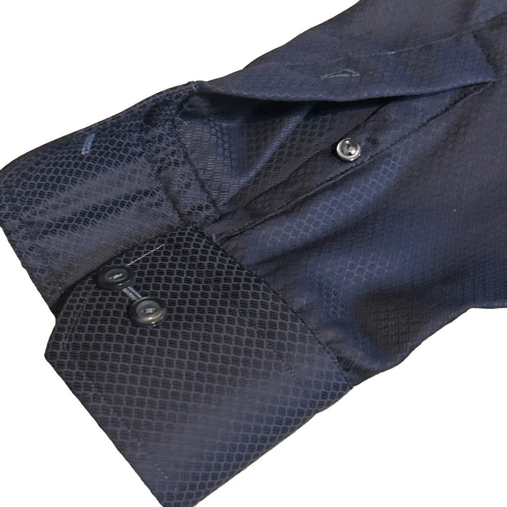 Eton Mens XL Contemporary Dress Shirt Black Long Sleeve Cotton