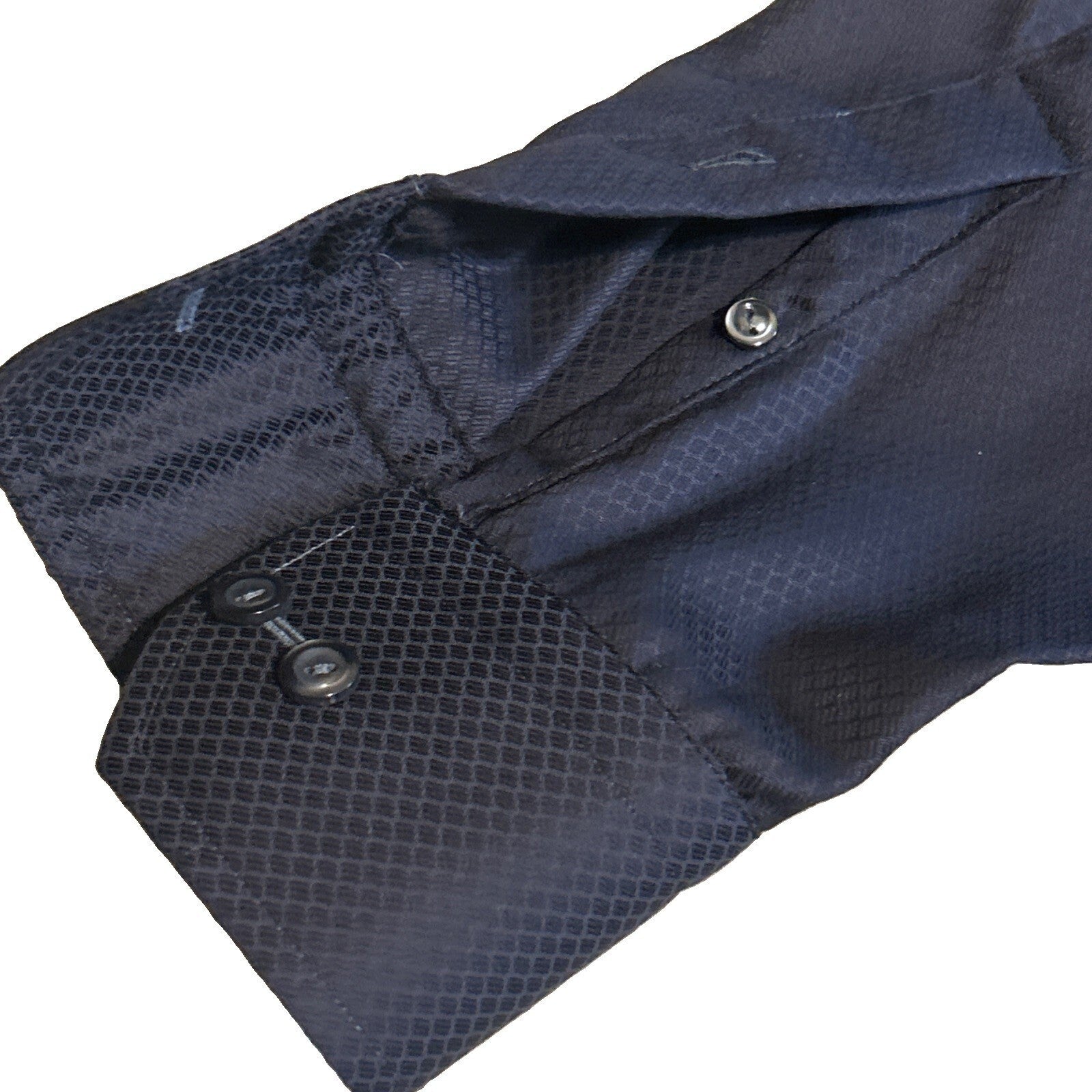 Eton Mens XL Contemporary Dress Shirt Black Long Sleeve Cotton